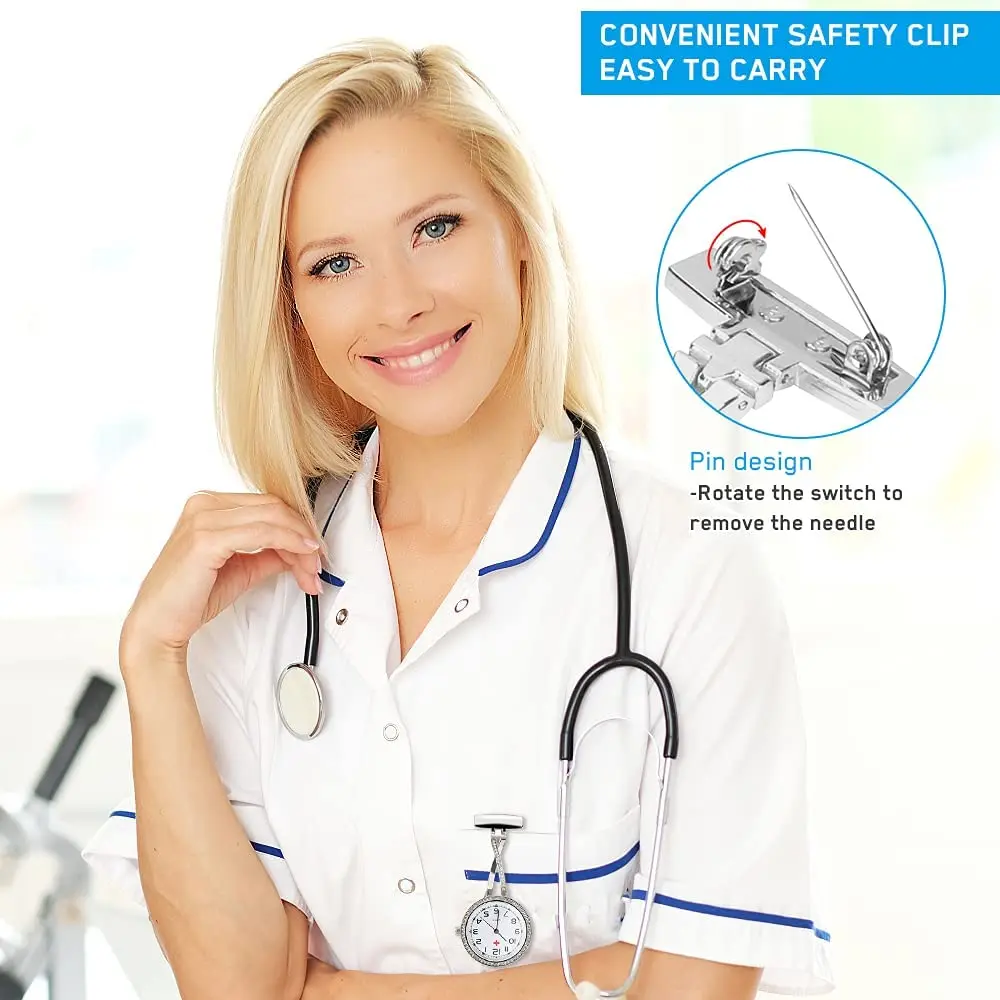 Часы WYGICOO для медсестер, медицинские часы для медсестер, кварцевые карманные часы