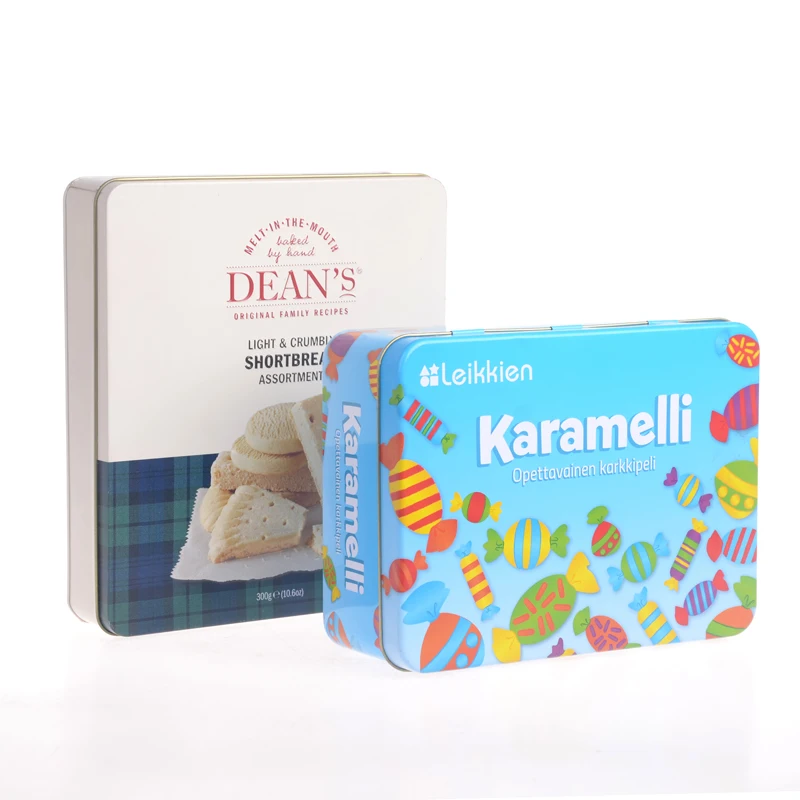 Металлическая жестяная коробка, квадратная жестяная банка на заказ оптом, недорогая жестяная коробка для печенья от производителя