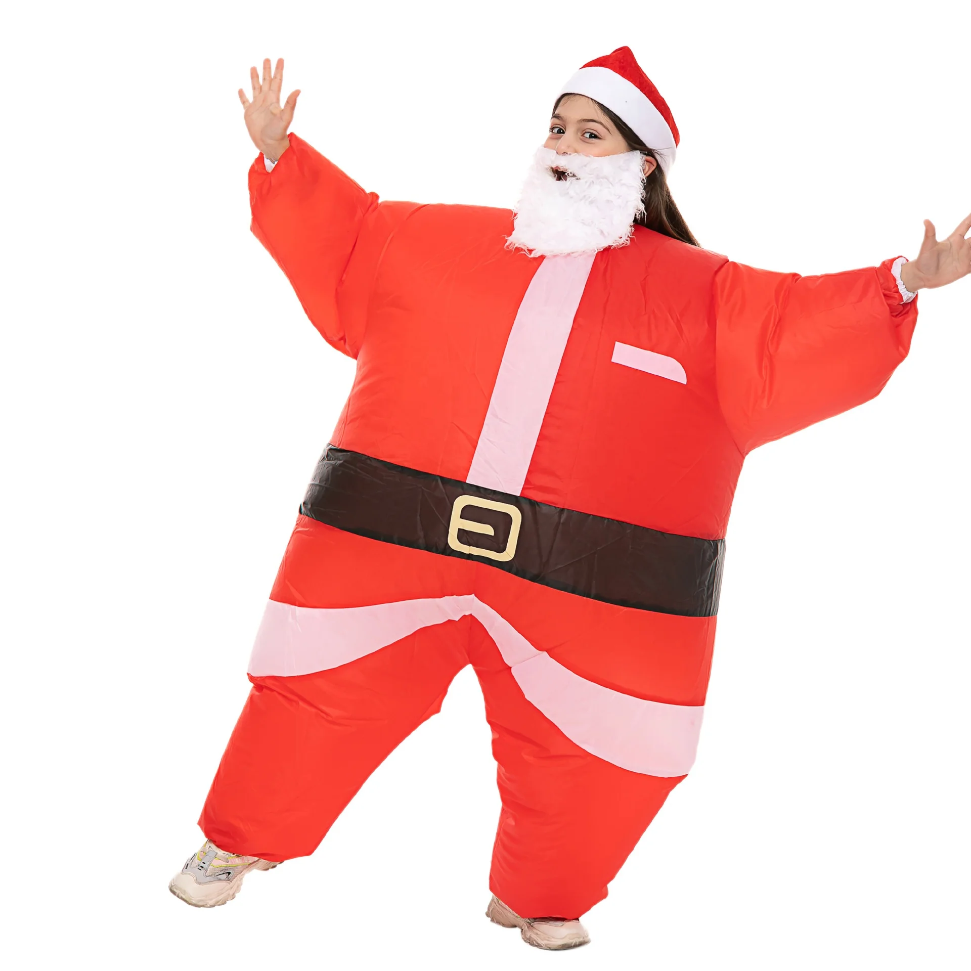 Inflatable Santa Claus Christmas Tree Gingerbread Man Xmas Deer Blow Up Funny Cosplay Costume for Adult(Kids)