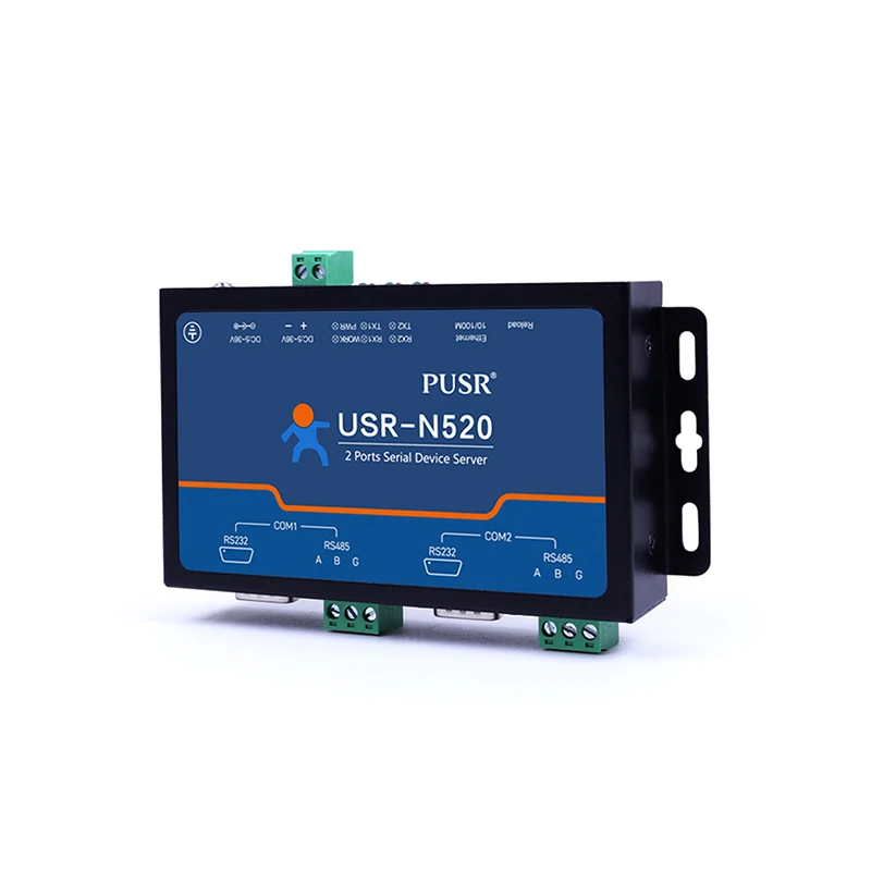 USR-N520 H7-6 Two Serial Port Mqtt SSL/TSL Modbus RTU to Modbus TCP Serial Device Server RS485 RS232 to Ethernet Converter
