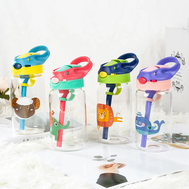 Индивидуальная школьная прозрачная бутылка для воды с соломинкой для детей