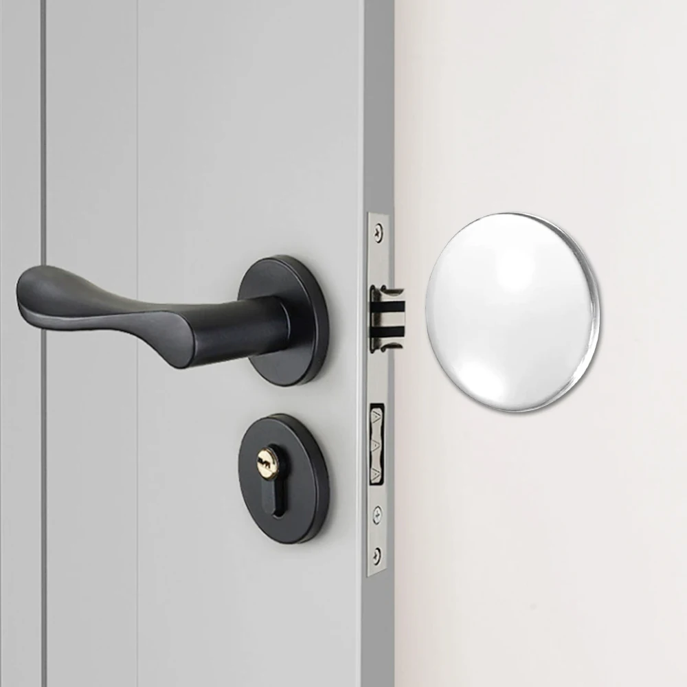 6 pcs per sheet Door Knob Wall Shield Transparent Round Soft Rubber Guard Door Stopper Wall Protector Silencer