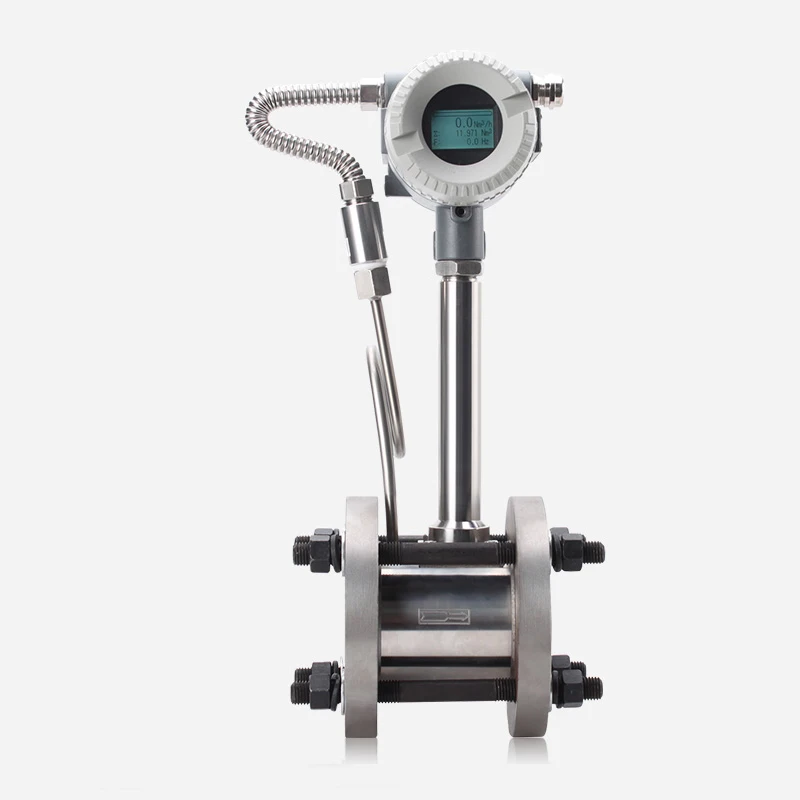 High Accuracy Output LPG Fuel Chlorine Natural Gas Flow Meter Air Compressor Steam Air Vortex Flowmeter Price Manufacturer