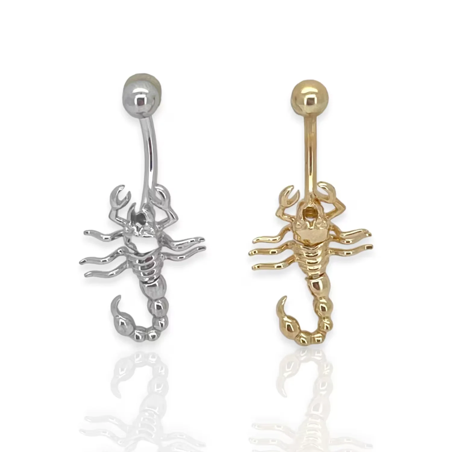 Xinfocus Belly Button Rings Scorpion Belly Piercing Non Dangle Navel Ring 14G Body Piercing Jewelry