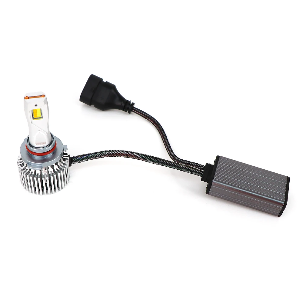 Three color led headlight White  High low beam  h4 h11 V9T 200w 40000lm far-near integrated color-changing headlight fog lamp