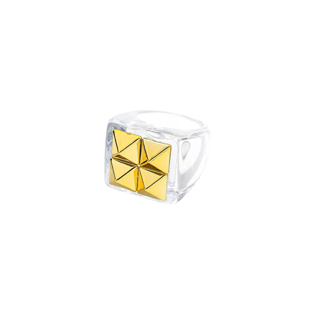 New Trendy Kids Cute Colorful Candy Transparent Handmade Resin Plastic Acrylic Finger Ring/
