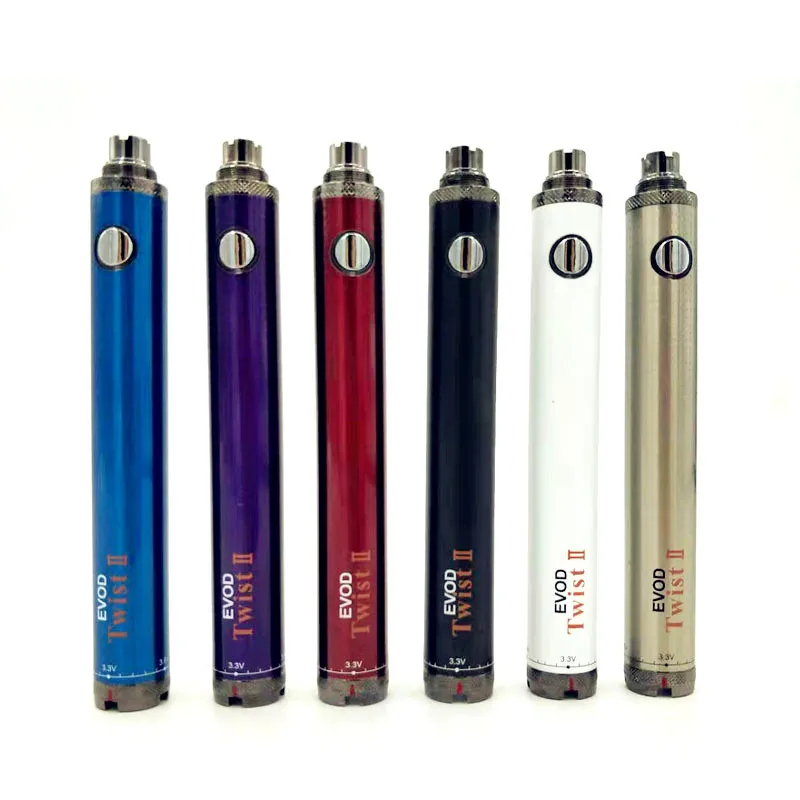 EVOD Twist 2 1600 мАч электронная сигарета EVOD Twist с аккумулятором переменного напряжения 3,3-4,8 в электронная сигарета