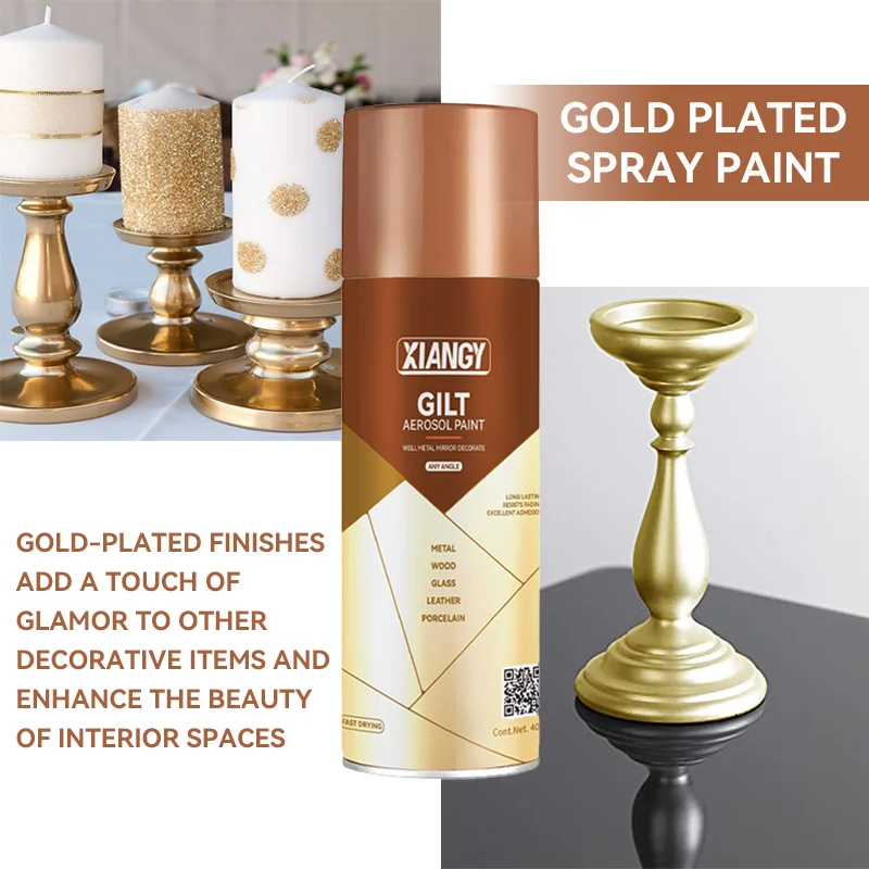 Factory Fast Drying mirror gold-plated aerosol paint special metallic pigments Super Gold Spray Paint