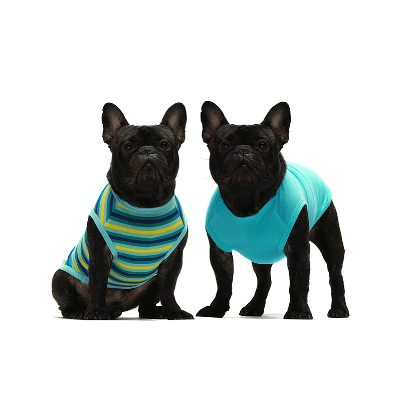 100% Cotton Breathable Soft Elastic Pet Vest Dog Luxury Summer Clothes Medium Dog Shirts French Bulldog Clothing