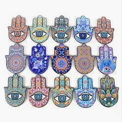 New Arrival Accept Customer Logo Safety Package Different Colors Hamsa Hand Home Decoration Wooden Craft