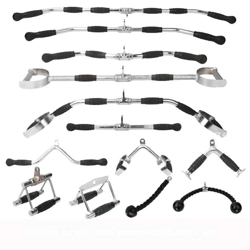 Home gym multifunctional fitness accessories Tricep exercise Lat pull-down bar Tricep pulley kit pull-down handle
