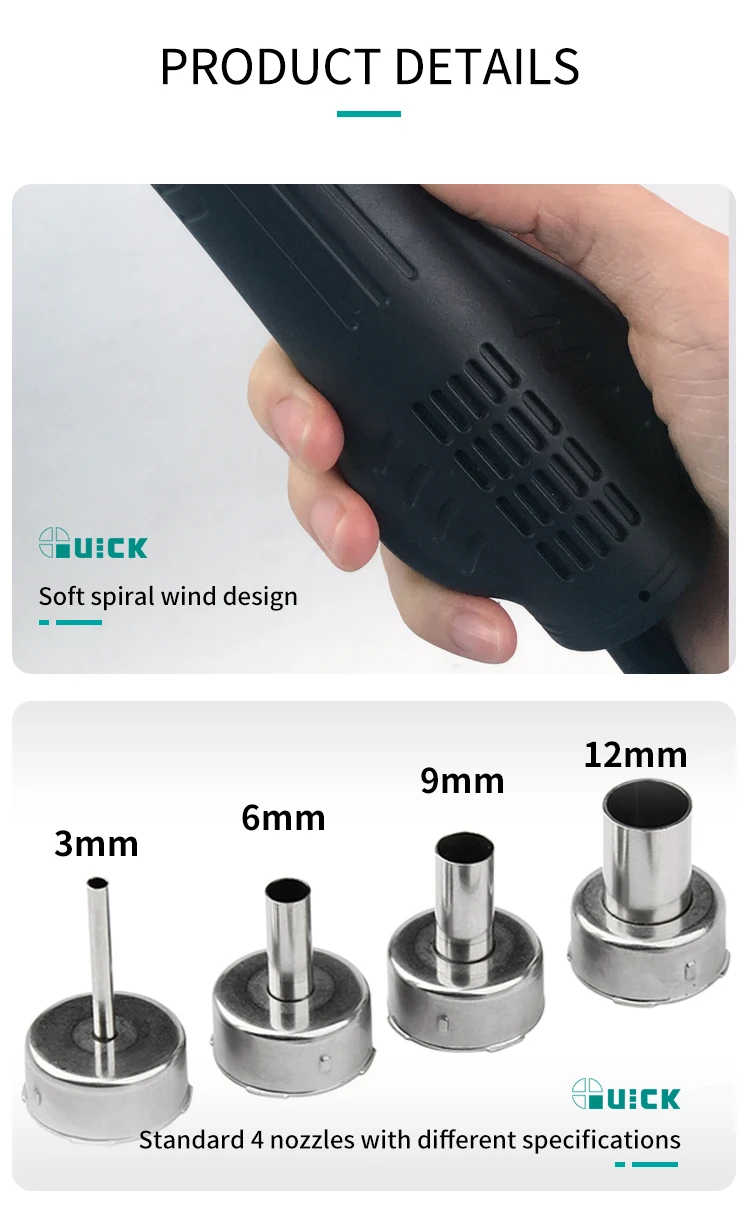 Quick 2008 Hot Air Gun Soldering Station Welding Solder Iron 110V 220V BGA SMD PCB IC Repair Solder Rework Station