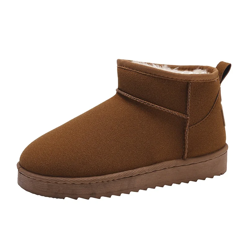 2024 winter new fleece warm short boots waterproof platform snow boots