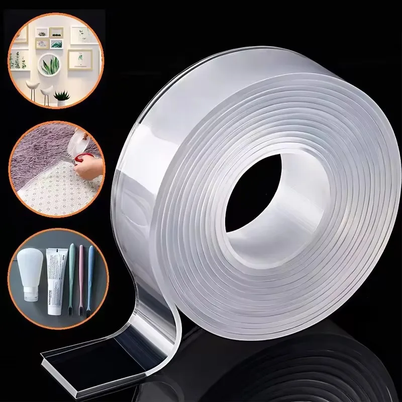 Custom Heavy Duty 3 M Reusable Washable Waterproof Double Sided Transparent Nano Adhesive Tape Manufacturer