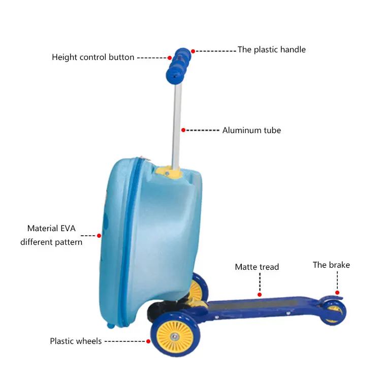 
17 inch EVA carry-on luggage kids scooter suitcase Luggage Travel Bag set for Wholesale Promotional 