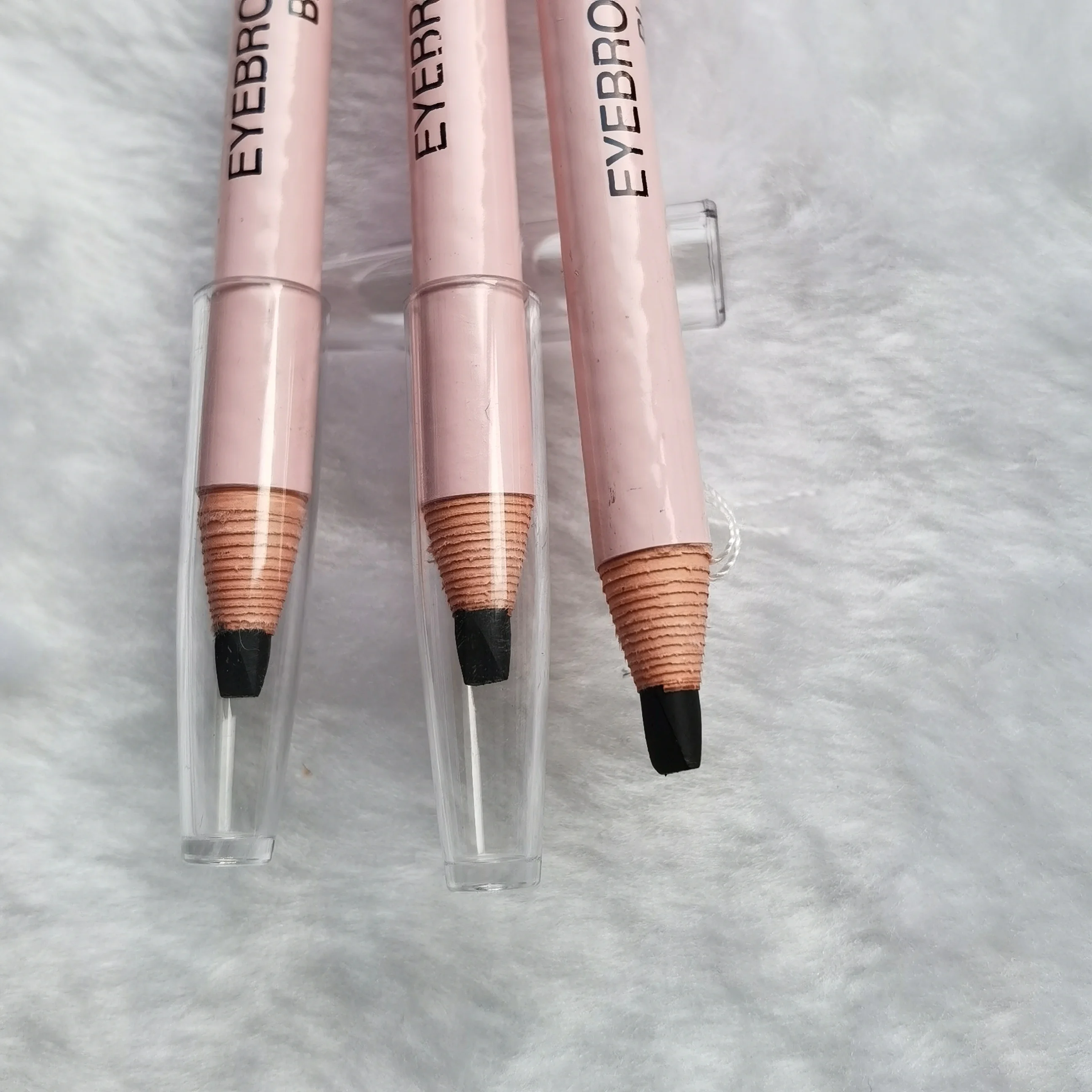 Private Label Pink Pull Line Eyebrow Pencil with 6 Color Options for Eyebrow Makeup Brow Pencil