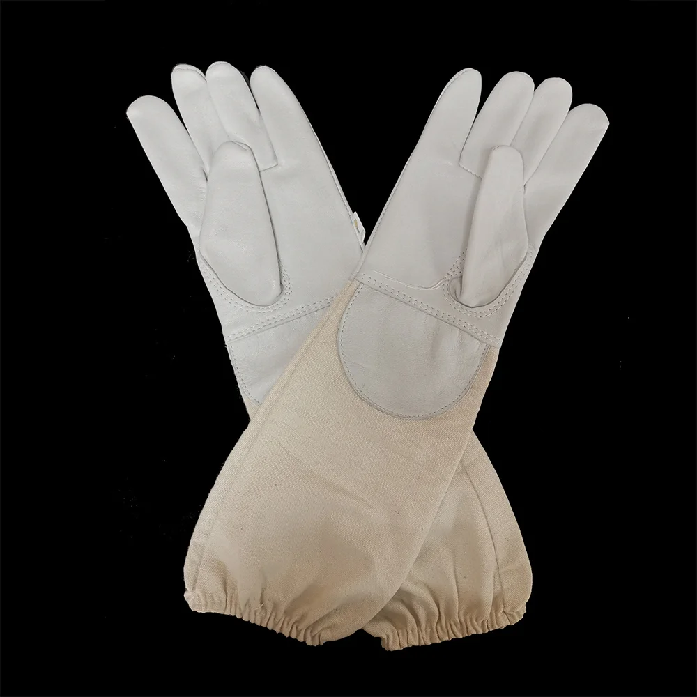 Vented Long Sleeves Sting Proof Cuff Safety Protective Premium sheepskin Leather Beekeeping Gloves