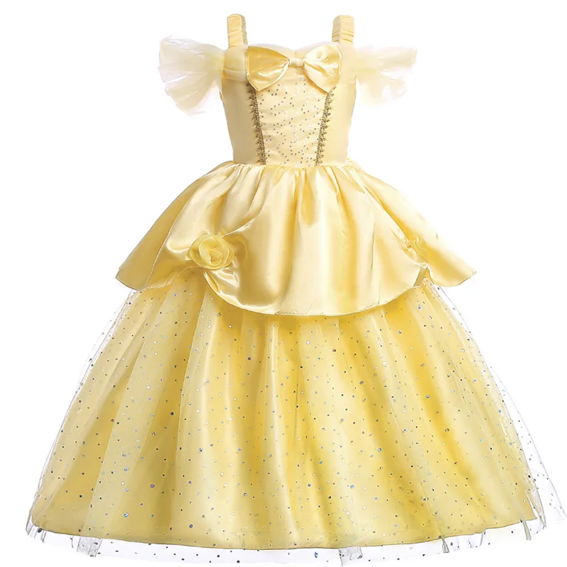 Girl Princess Dress Kids Beauty and the Beast Costume Girl Baby Christmas Princess Birthday Party Fancy Dress 2-10 Years