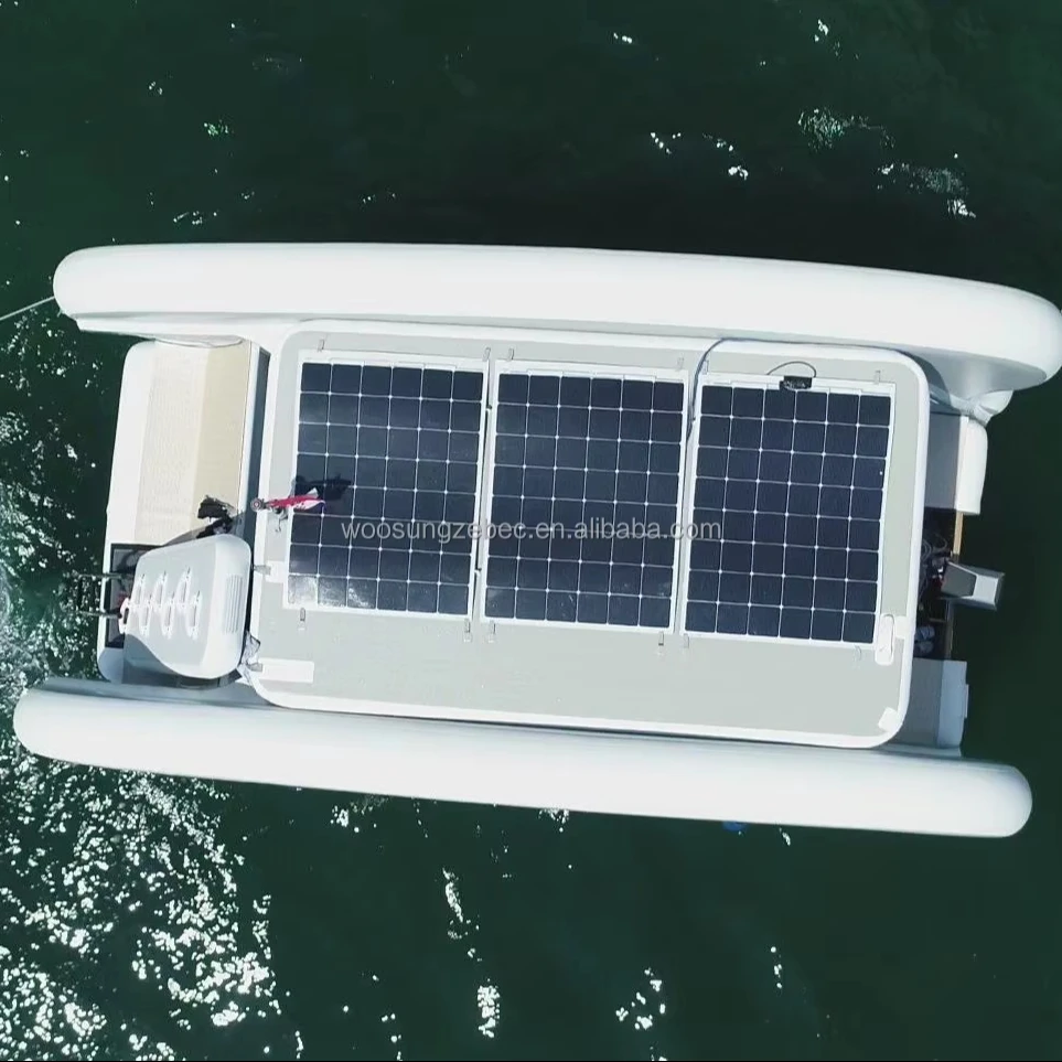 Hot Selling New Series In Vogue Enjoy Life Water electric Inflatable House Yacht Catamaran Boat with motor
