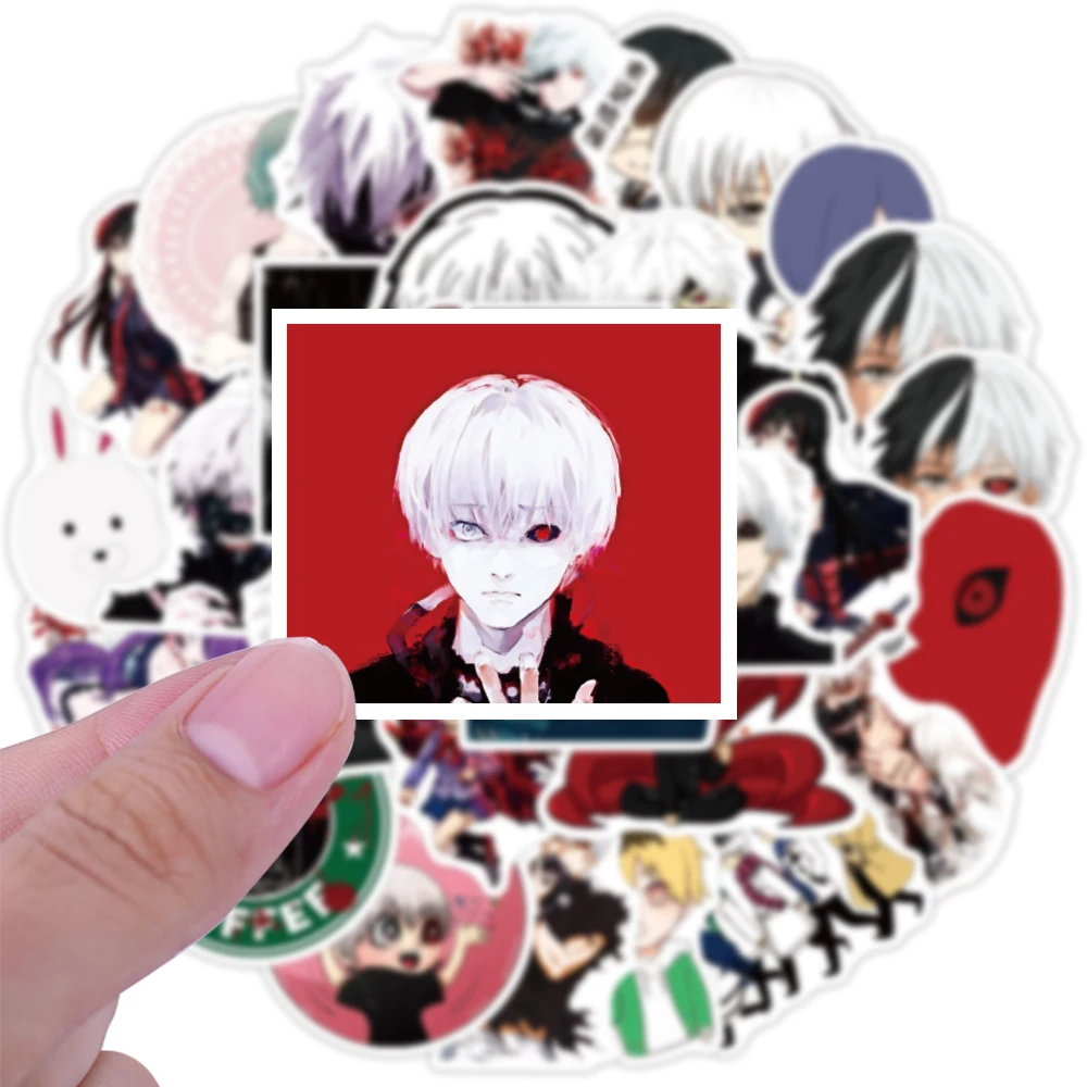 50 pieces/bag of cartoon animation vinylTokyo Ghoul sticker Trunk skateboard water bottle custom LOGO waterproof sticker