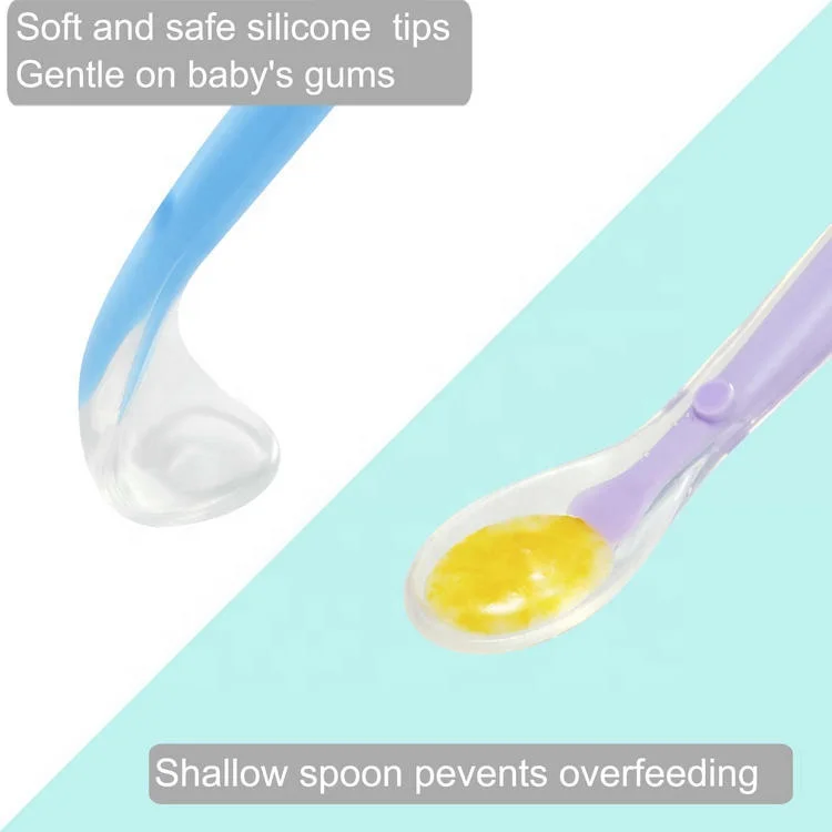 Heat Resistant New Baby 2022 Toddler Silicone Trainer Soft Spoon Bpa Free Baby Feeding Spoon Silicone