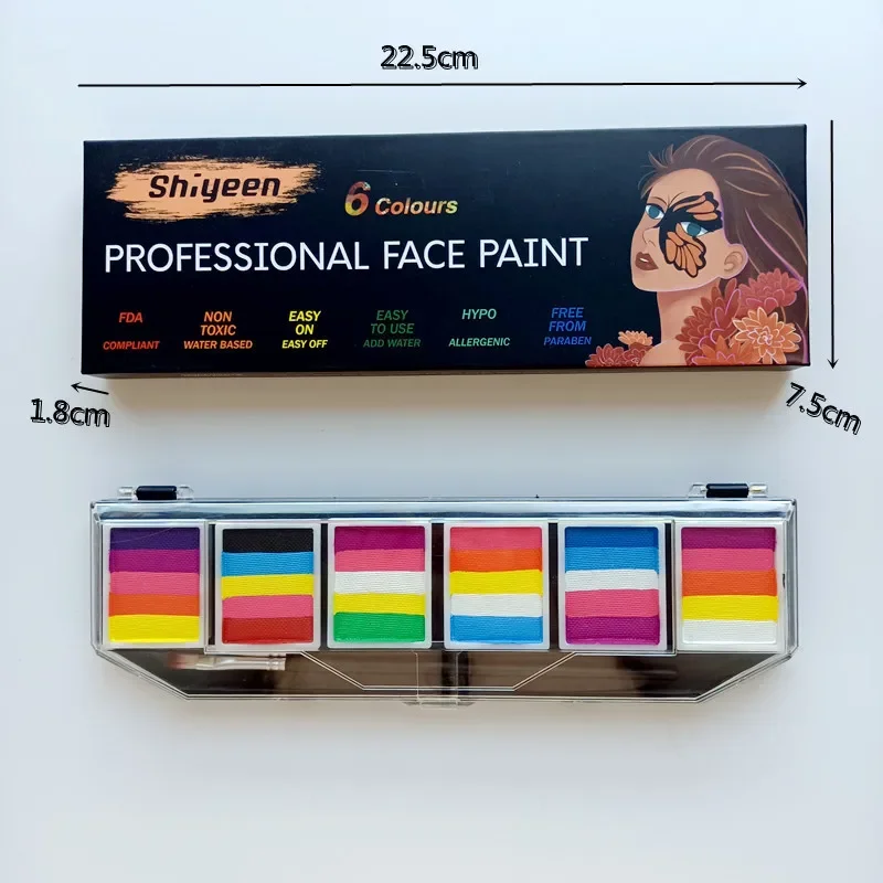 Link Rainbow water activated split cake professional face painting kit face and body paint