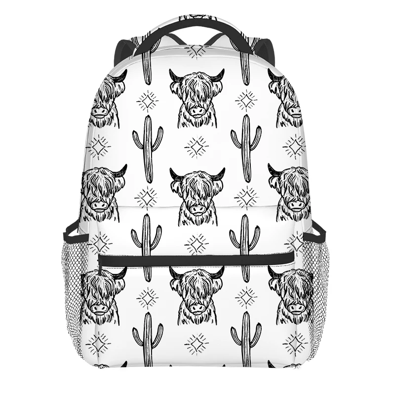 Custom Design Western Style Cow Print Aztec Leopard Backpack