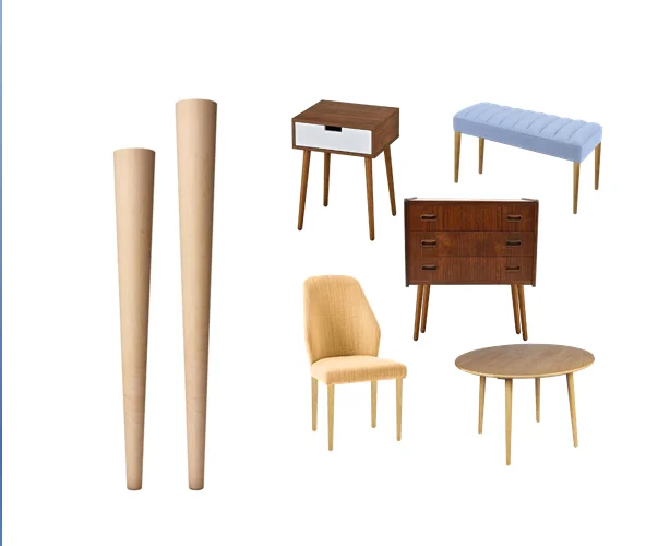 Wholesale Modern Wooden Coffee Table Legs Cabinet Sofa Feet Chair Legs For Furniture Replacement Base Round Tapered Wood Legs