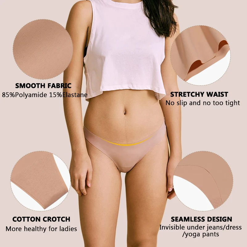 Sharicca High Quality Soft Seamless Thongs Ladies Underwear Panties G-String Tanga Women Panties