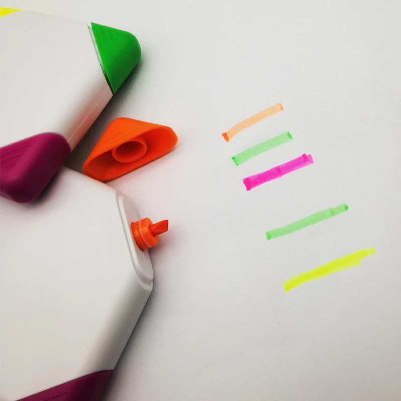 Brush Tip Highlighters, Creative Star Shape Light Color Fluorescent Pens Markers with 4 Colors, Great for Journal Planner