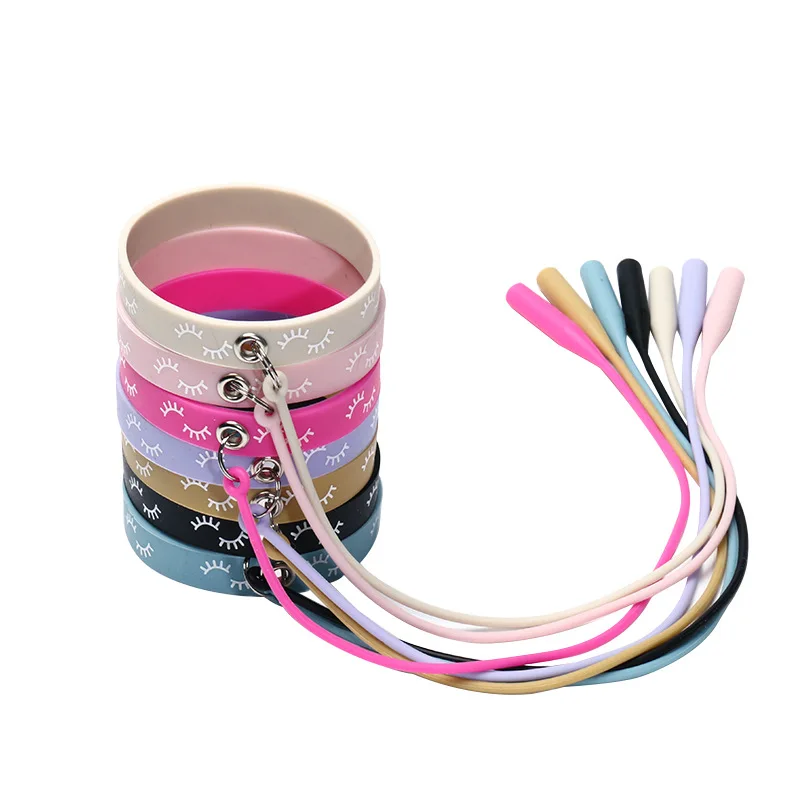 Anti-Fall Silicone Bracelet with Grafting Eyelash Tweezers Wrist Strap Protection Tool