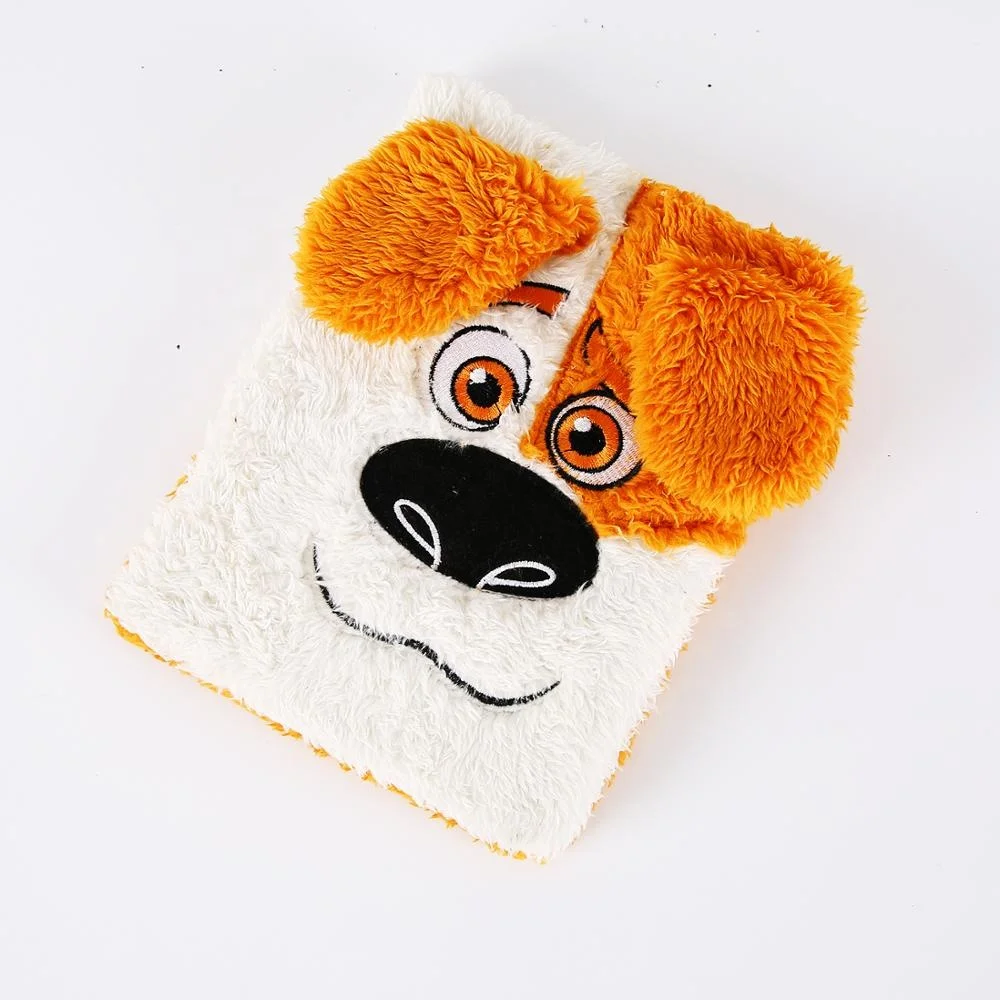 Wholesale Cute Fluffy Animal Dog Plush Diary Notebook