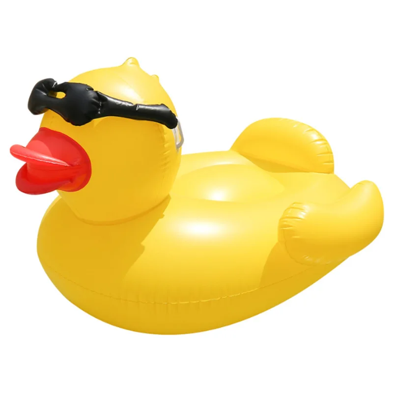 Spot big yellow duck swimming circle mount water sunglasses yellow duck floating row floating bed animal duck pool party