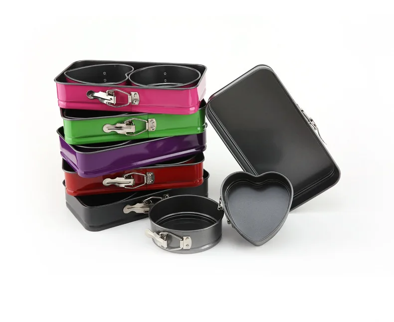 3 шт набор антипригарных углеродистая сталь формы для выпечки прямоугольные, круглые и в форме сердца мини формы для пирожных