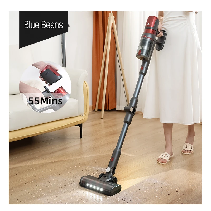 Household 3 in 1 powerful motor 28000pa strong cyclone suction cordless stick vacuum cleaner with screen and light
