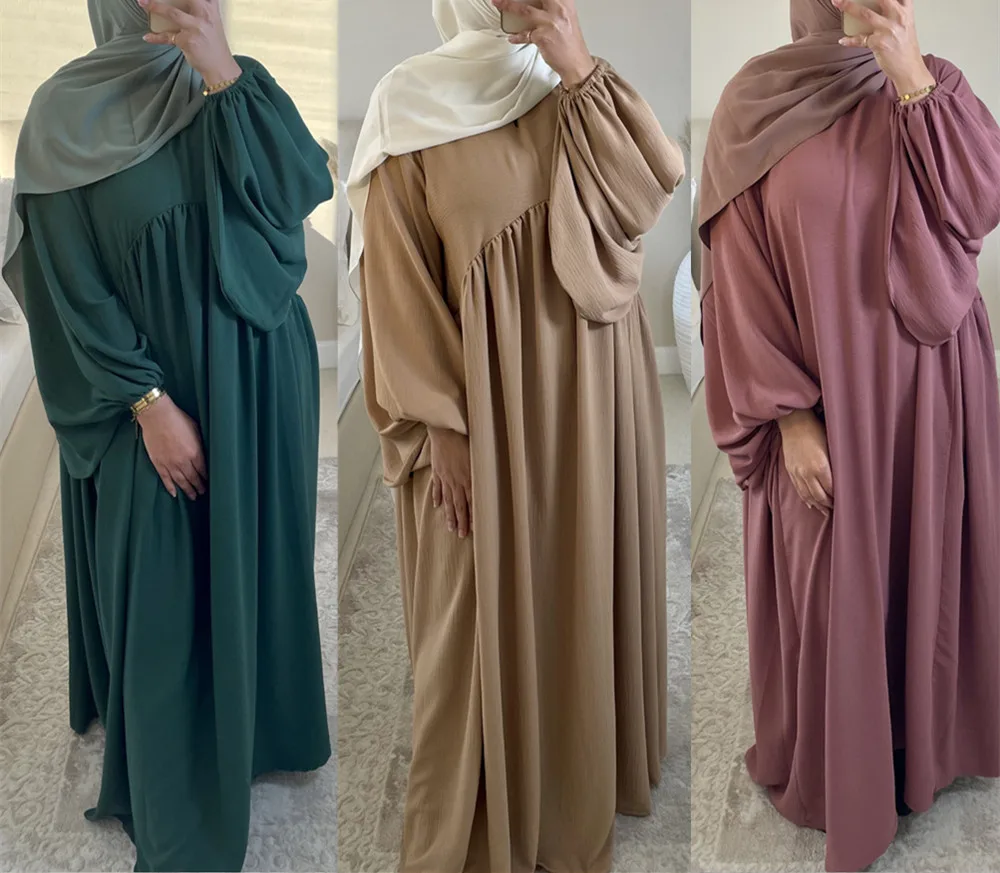 Abaya femmes robe musulmane solid color loose comfortable gown Prayer clothes Abaya women 2023 dubai muslim dress