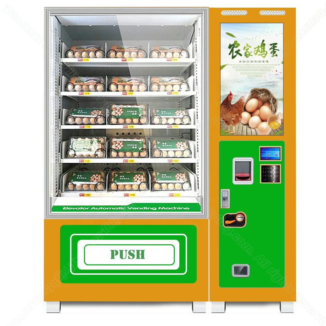 Smart Intelligent Unmanned Vending Machine Refrigerator for Fresh Food