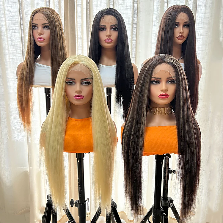 Julianna Wholesale Synthetic Lace Front Wigs Silky Straight HD Lace High Quality Wigs High Temperature Fibre for Black Women
