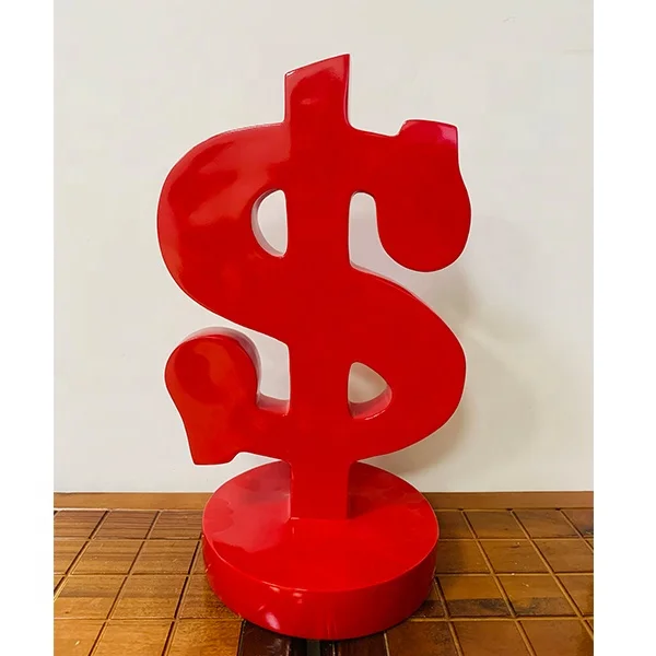 Hot-sale New Design Resin Dollar Symbol Ornaments/Resin Money Symbol Statue For Home Decoration On Sale
