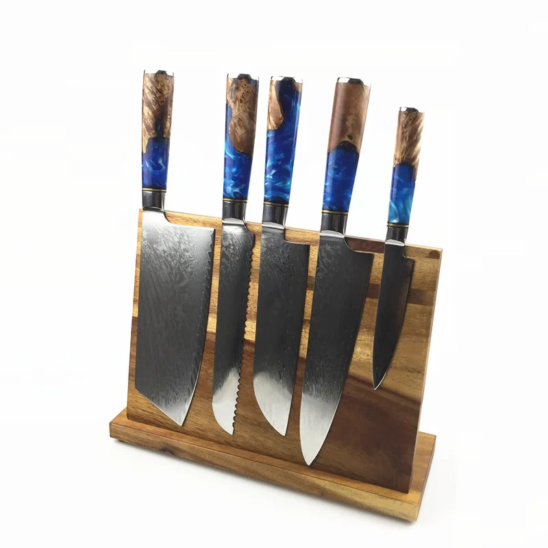 Wooden Magnetic Knife Block Holder Rack Double-Sided Magnetic Stands Multifunctional Storage Knife Holder