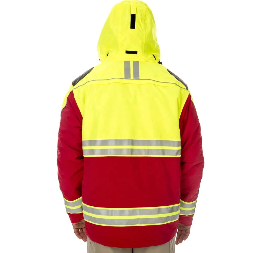 OEM Mens Hi-Viz Safety Jacket Hi Visibility Working Jacket Reflective Parka