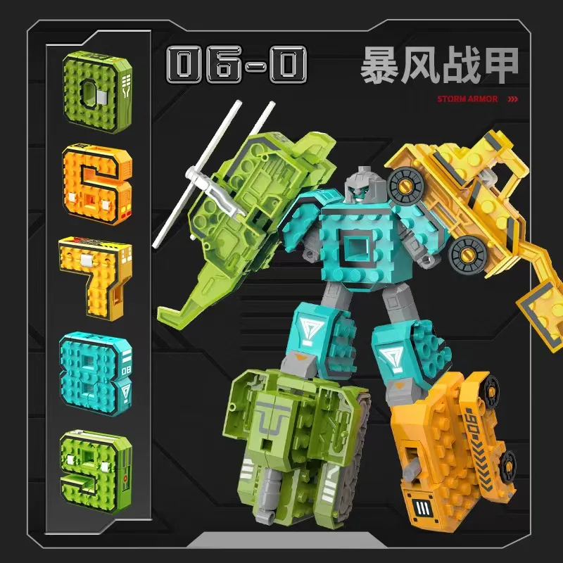 Digital Numbers Transportation Letter Tank Warrior Deformation Action Figures Transformation Robot Toys For Children Gift