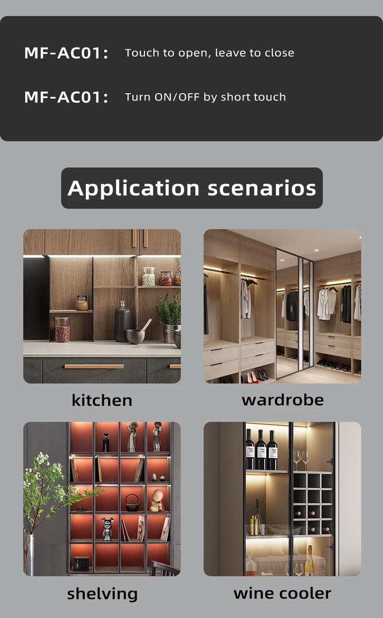 FICLUX Smart 110v220v high-voltage 30mm wooden touch sensor air separation induction switch for cabinet and wardrobe spotlights