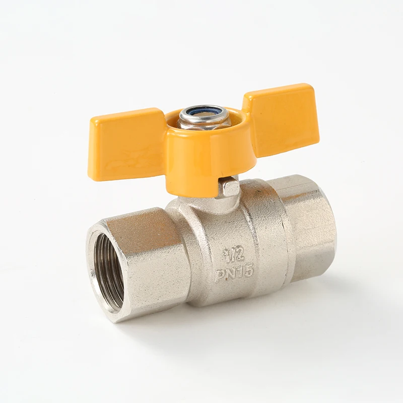 Brass valve Internal thread Butterfly handle Factory direct sales Apply in gas system