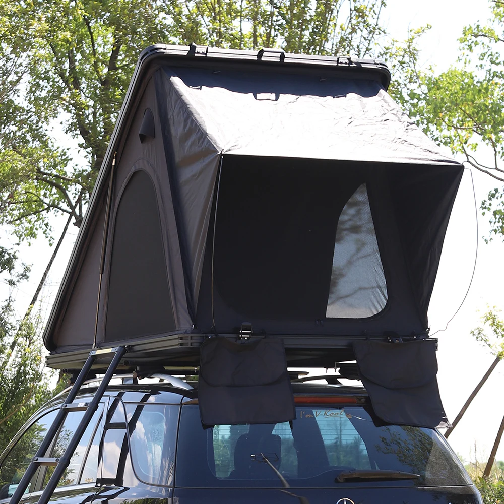 New 3-4 person camping 4x4 waterproof roof aluminum shell car rooftop tent hard shell roof top tent China OEM factory