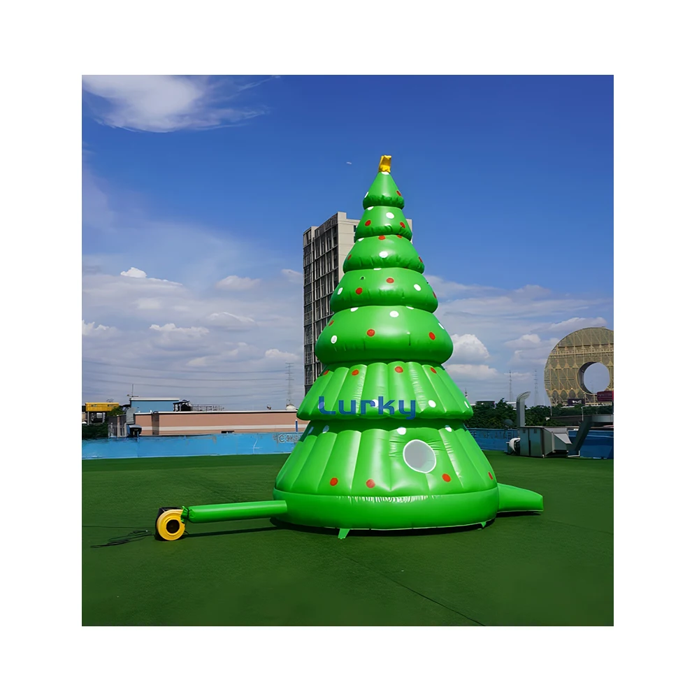 Inflatable christmas tree holiday themed bounce house kids party game