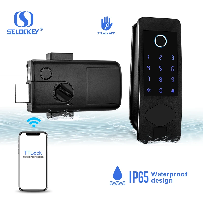  Selockey замок электронный IP65 Водонепроницаемый умный ttlock app Wi-Fi цифровой отпечатков пальцев обод ворота дверных