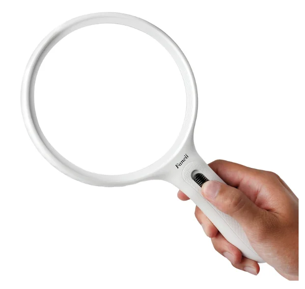 
Large LED Lighted Handheld 2X Magnifier with 3.5X Zoom 5.5 Inches Oversized Illuminated Magnifying Glass with Light 