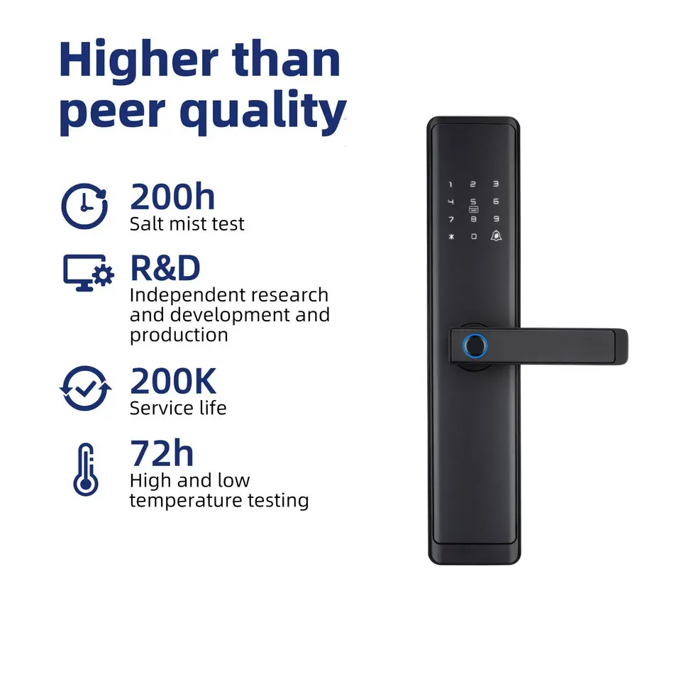 TOPTEQ Zigbee Smart Digital Door Lock For Hotel Biometric Smart Fingerprint Cheap Door Lock Easy Install Apartment Lock