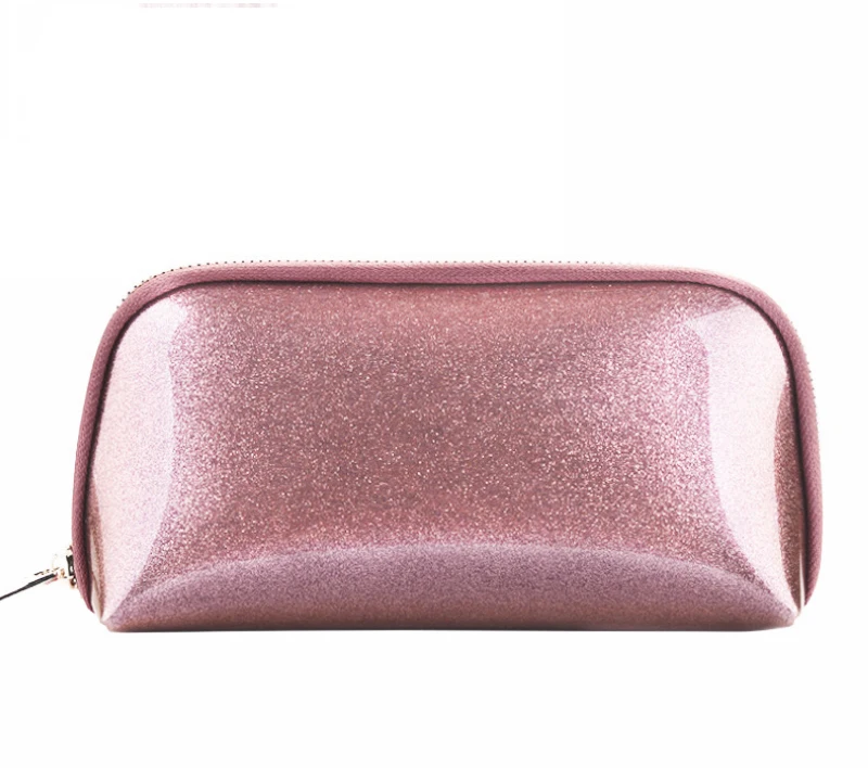 Women Cosmetic Bags PU Patent Leather Long Clutch Purse Case Waterproof Wristlet Makeup Bag